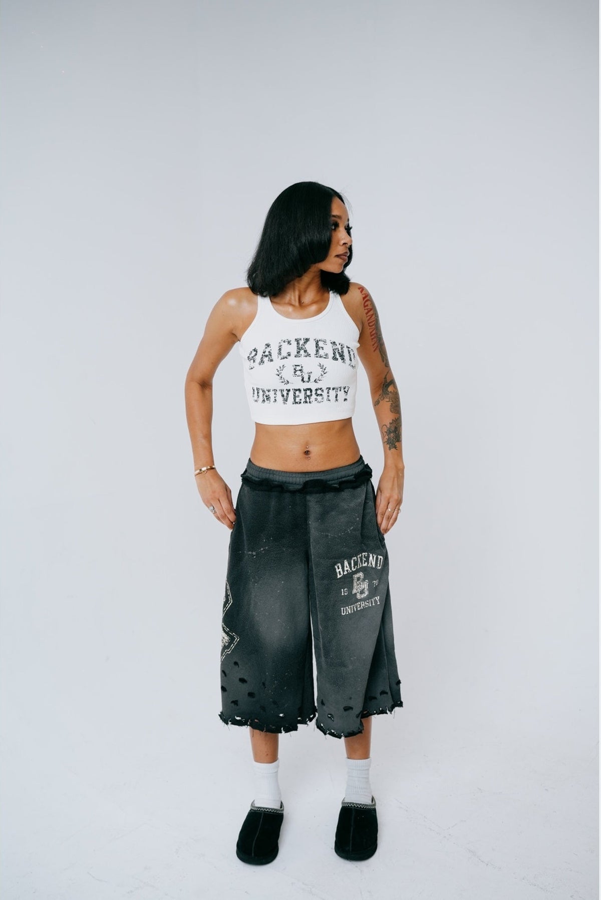 BACKEND CROPPED TANK (BLACK)